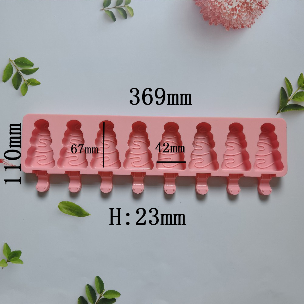 8 árbol de Navidad helado 35 molde de silicona pastel helado pudín molde de postre jabón utensilios