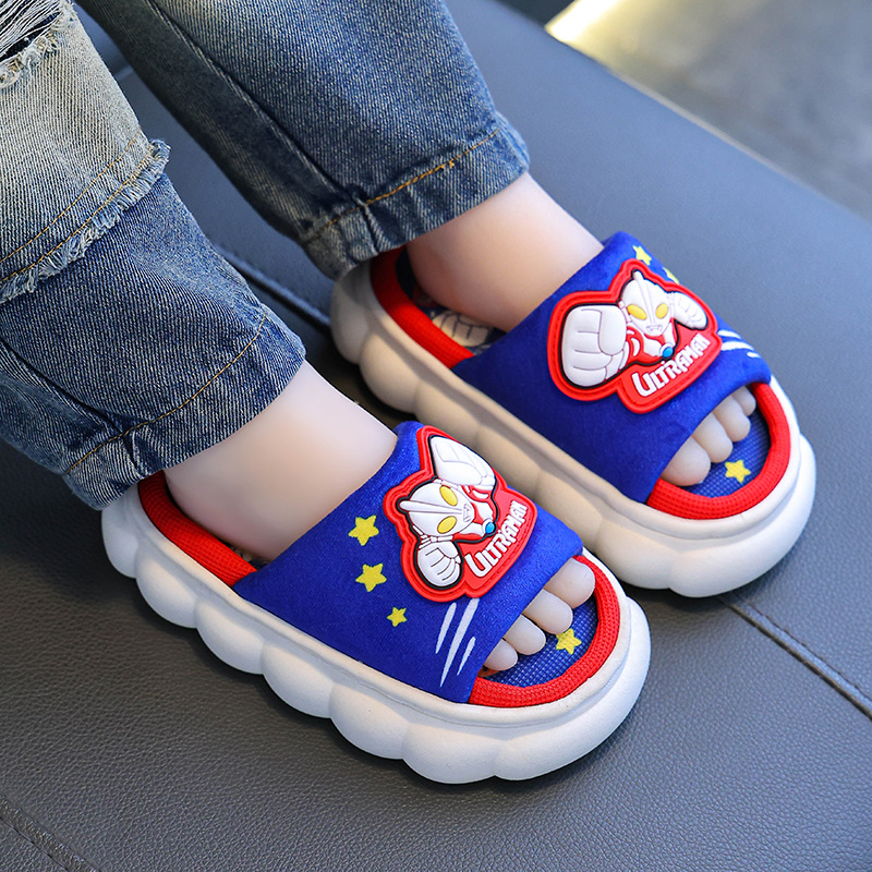 Ultraman primavera y otoño zapatillas de lino para niños zapatillas de piso para niños antideslizantes transpirables para niños verano