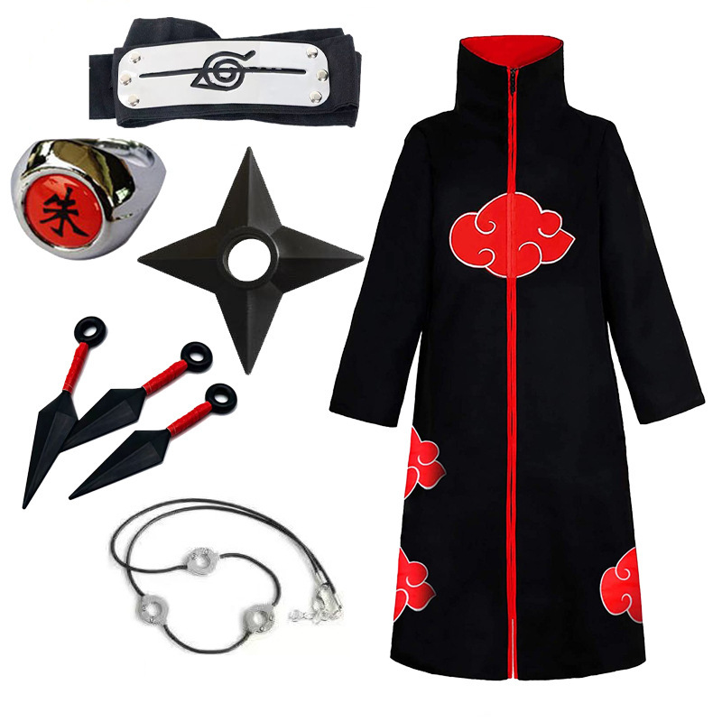European and American Cross-Border Halloween Costumes Cosplay Clothing Ninja Naruto Akatsuki Organization Fourth Hokage Cloak Cape