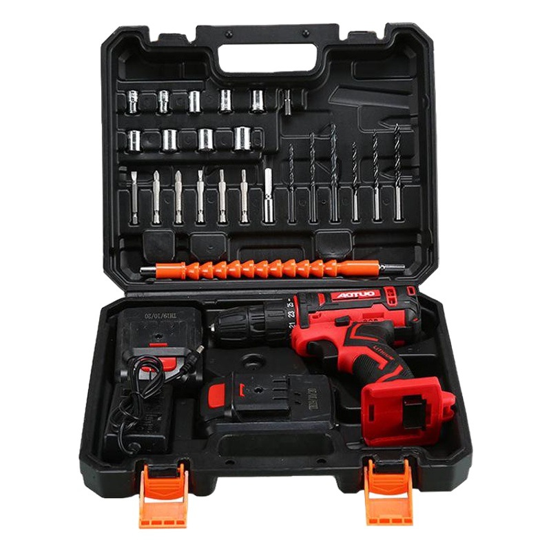 Juego de taladro eléctrico manual con batería de litio personalizada, pequeño taladro percutor eléctrico multifuncional para el hogar, taladro eléctrico inalámbrico, taladro de impacto.