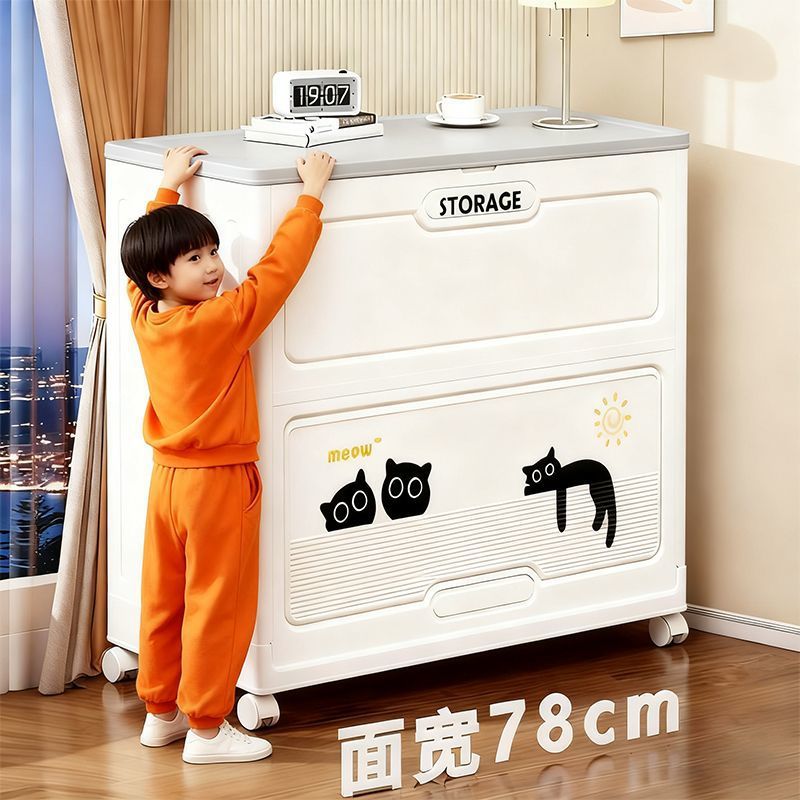 Clothes Storage Box, Large Capacity, Extra-Large, Flip-Top Organizer Box for Household Use, Clothing and Quilt Storage Cabinet, Foldable Storage Cabinet