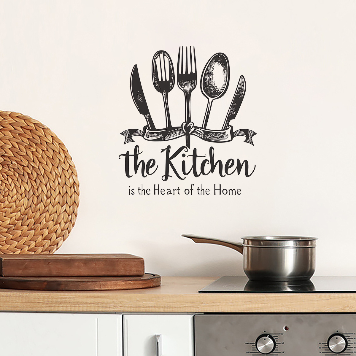 ACC33331 English kitchen kitchen knife fork diagram home kitchen restaurant background wall decoration self-adhesive wall stickers