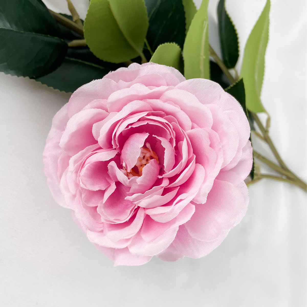 Simulación de camélia de cabeza larga ramas gardenia mesa de comedor sala de estar decoración de flores falsas árboles paisajismo props de fotografía