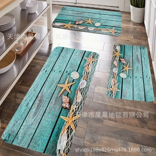 Трансграничный синий морской бытовой кухонный диатомовый грязевой коврик абсорбирующее масло длинная полоска коврик коврик для спальни