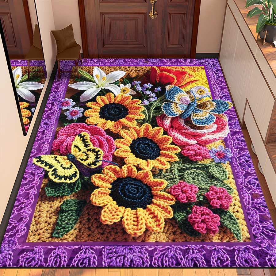 Lana di girasole Effetto visivo 3D Terra di diatomee Antiscivolo Resistente allo sporco Facile da pulire Copertura totale_voghion.com