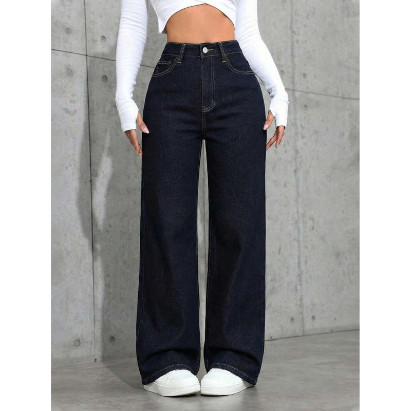 X 69487 Plus Size Loose Wide-Leg Jeans 大码宽松阔腿牛仔裤