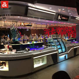 酒店贸易人造大理石自助餐台图片制冷冰池台制作生产