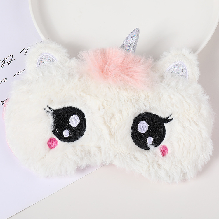 Fábrica al por mayor de felpa máscara de ojo de dibujos animados de santa claus alce sombreado máscara de ojo zorro animal bolsa de hielo transpirable