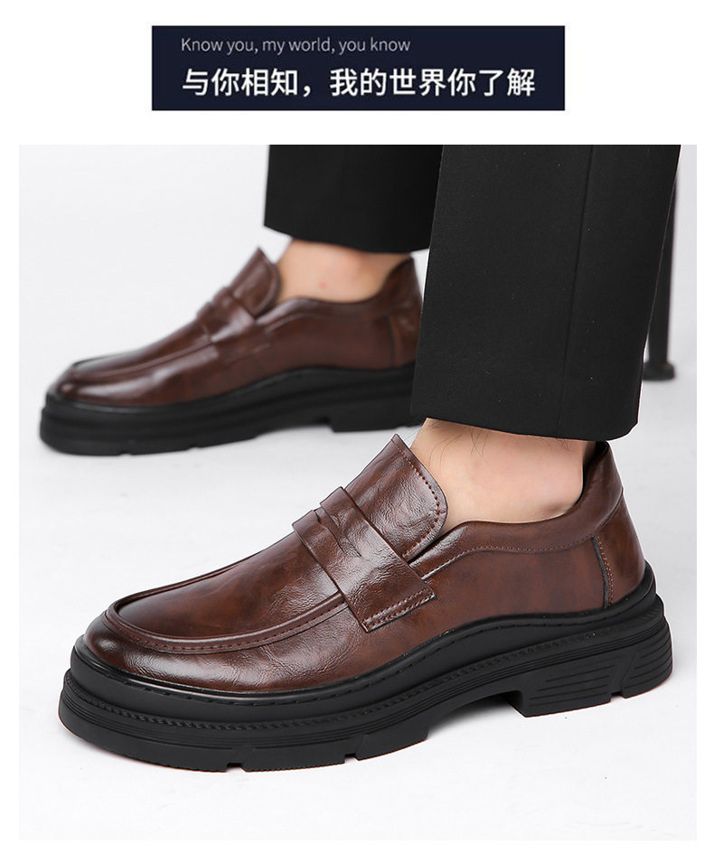 Giày lười nam da PU kiểu công sở thoáng khí, giày đậu mũi tròn gót thấp — GX9923 màu nâu, GX9923 màu đen chi tiết 20
