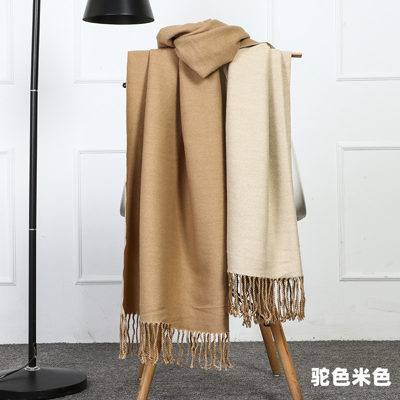 ウールスカーフ女性冬厚い暖かい女性ショールカシミヤスカーフ秋冬男性両面スカーフ卸売|undefined