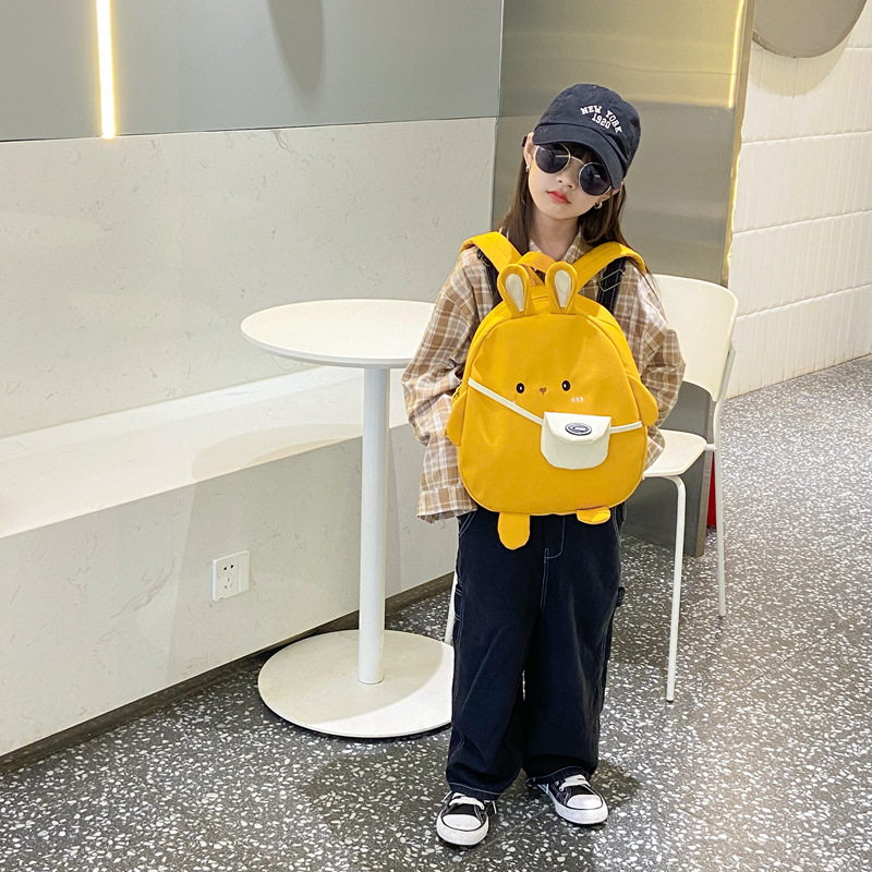 Kindergarten niños y niñas mochila lindo bebé escuela mochila de lona dibujos animados conejito niños mochila ligera