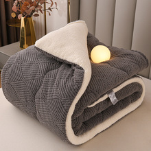 双面新款舒棉绒＋羊羔绒冬季加厚保暖缇花双面绒冬被被子被芯