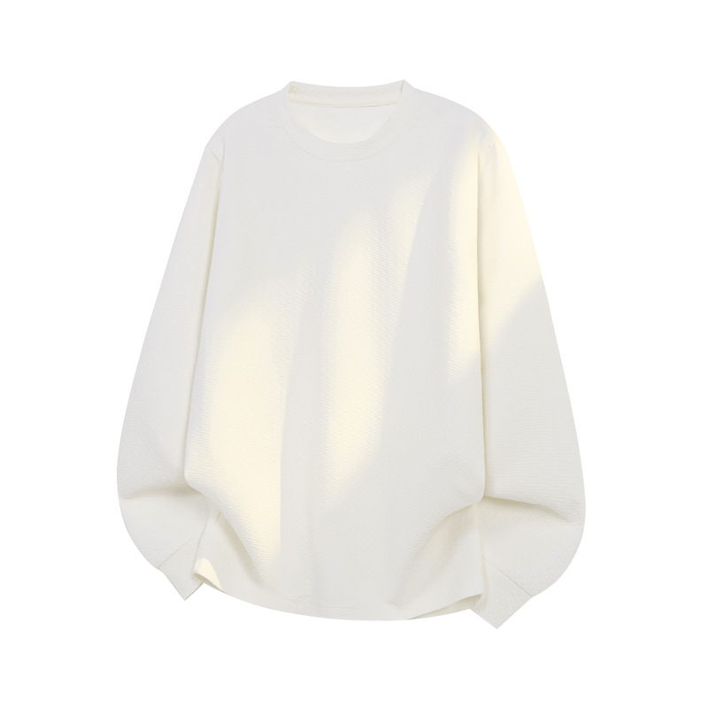 Jacquard Textured Sweatshirt For Men, New Round-neck Spring Style, American Retro Top, Trendy Brand, Stylish And Cool_voghion.com