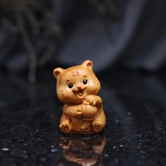 崖柏木雕卡通可愛小動物十二生肖燈籠虎手把件創意雕刻工藝品擺件