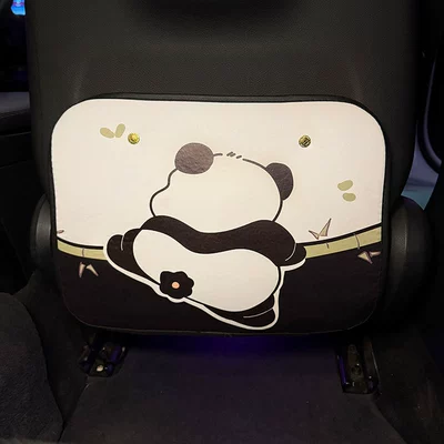 Cartoon Cute Red Panda Style Stain-Resistant Car Seat Back Anti-Kick Pad Simple and Comfortable Storage Bag Anti-Kick Pad Anti-Dirty (Chair back anti-kick pad) - panda-anti-kick-pad-1-piece