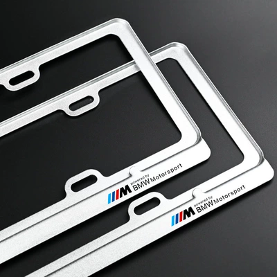 License plate holder/license plate holder – Frame - matte-silver-regular-styleblue-brand-only-m-label