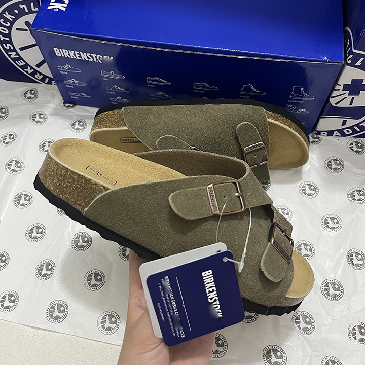 Genuine Leather Retro Thick-Soled One-Line Sandals for Women's Outer Wear 2025 Summer New Style Slip-On Beach Shoes Birkenstocks Genuine Leather Retro Thick-Soled One-Line Sandals for Women's Outer Wear 2025 Summer New Style Slip-On Beach Shoes Birkenstocks