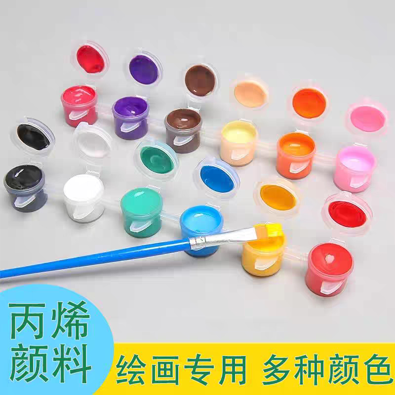 Art Painting Graffiti DIY Plaster Doll Color Kidsren's Watercolor Acrylic Paint Strip Set 12 Colors 6 Consecutive Color Painting