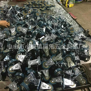 厂家直供2寸2.5寸3寸4寸5寸轻型PVC灰胶轮刹车万向货架推车脚轮