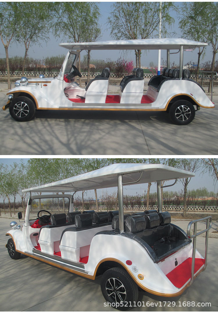 Electric Sightseeing Car, Golf Cart, Campus and Scenic Area Sightseeing Patrol Car, Vintage Car for House Tours, Reception and Transfer Vehicle