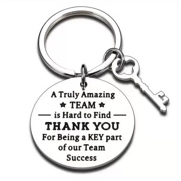 New Cross-Border Hot-Selling Key Accessories, Stainless Steel Keychain, European and American Inspirational Thank-You Premium Gift