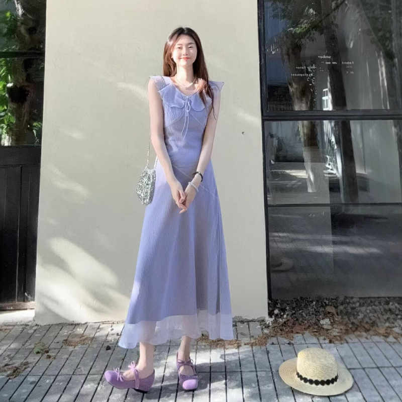 DARA ROSE 本格夏フレンチデザインフリルウエスト着痩せワンピース 5661|undefined