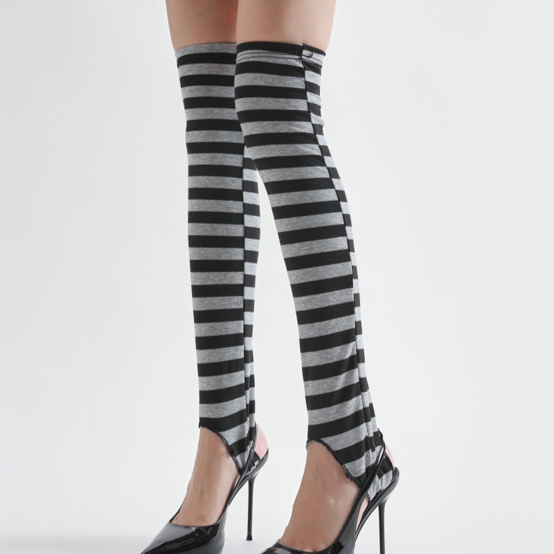 Cross-border striped thigh-high socks for women, Japanese and Korean style over-the-knee socks, zebra long socks for Halloween cosplay performances