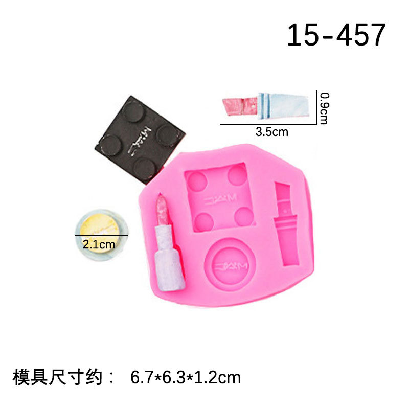 Herramientas de maquillaje moda tacones altos molde lápiz labial sombra ojos cepillo rubor DIY chocolate fondant arcilla