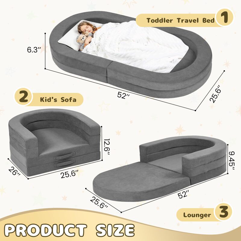 Customized Amazon Children's Folding Sofa Bed 2-in-1 Portable Travel Bed with Pillow, Blanket, and Box-Style Sponge Cushion Customized Amazon Children's Folding Sofa Bed 2-in-1 Portable Travel Bed with Pillow, Blanket, and Box-Style Sponge Cushion