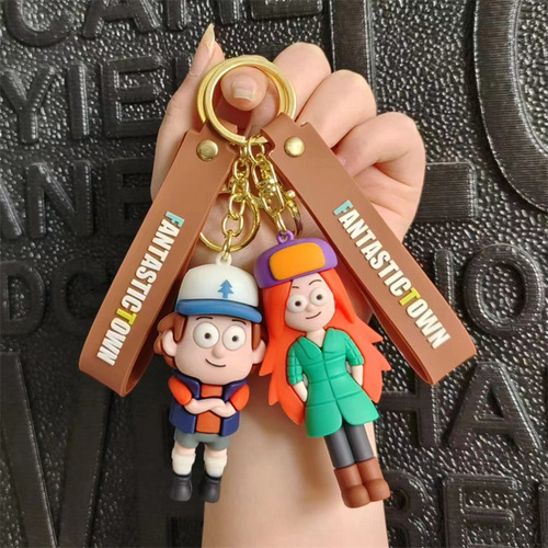 Creative Cartoon Figurine Keychain for New Cross-Border Strange Town, Cute Schoolbag Key Holder, Gift for Wholesale