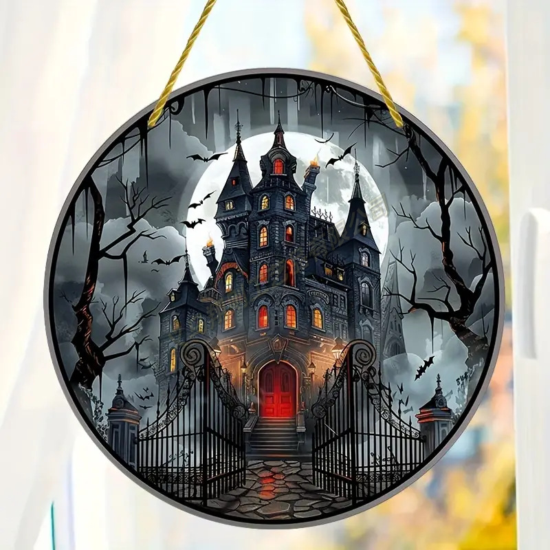 Transfronterizo serie de Halloween acrílico captador de sol artesanía decoración creativa colgante acrílico disco
