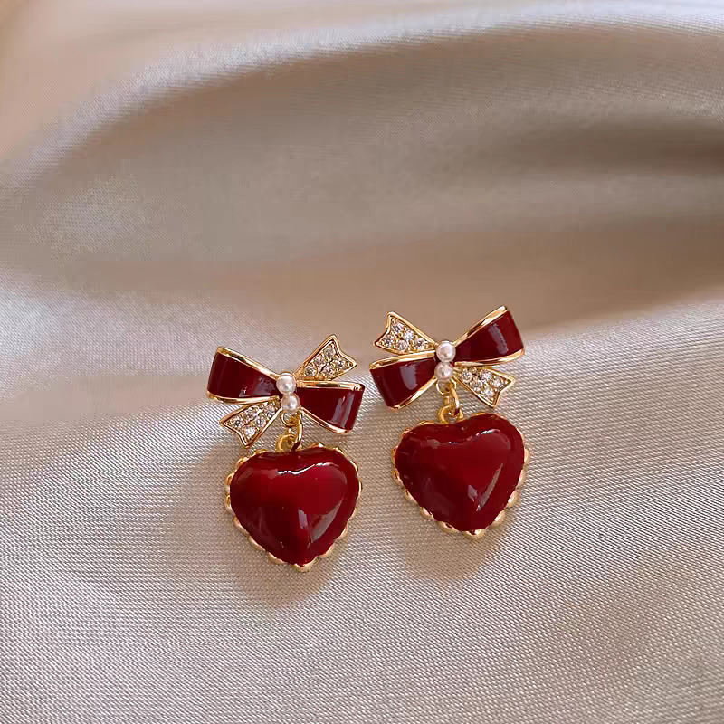 18# wine red zircon Double Butterfly