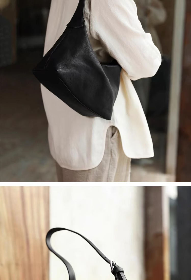 Leather top layer vegetable-tanned cowhide hobo single-shoulder underarm bag for women 2025 new style, a niche and high-end crossbody dumpling bag undefined
