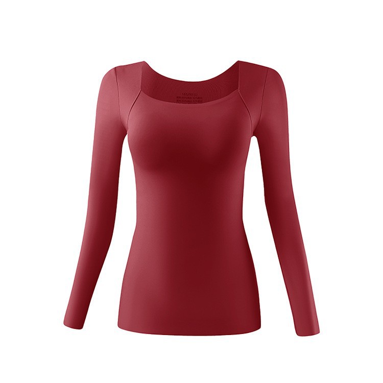 Otoño y invierno calentamiento ropa interior con cojín de pecho en una sola parte sin usar sujetador para mujeres sin marcas se puede usar camiseta caliente