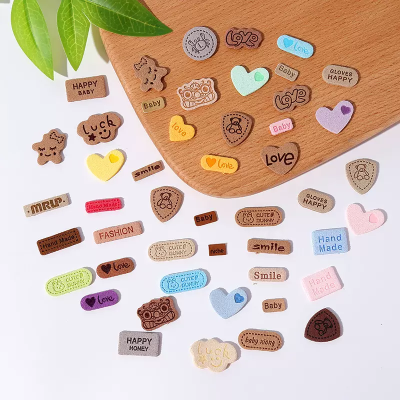 批发鞋帽箱包配饰DIY布贴补丁英文字母皮标布标印花商标服装辅料