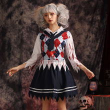 万圣节服装 血迹学生制服套装cosplay服女学生装 出口日本僵尸服