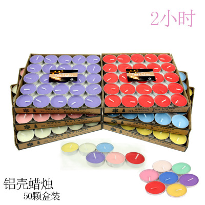 Manufactor colour Aluminum shell Butter candle 2 hours 50 box-packed bar Candlestick candle