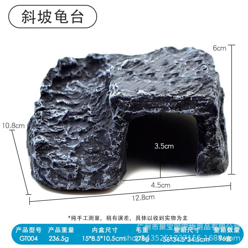 Las mascotas trepadoras evitan los agujeros, evitan los agujeros, trepan a la plataforma, secan la parte posterior, la tortuga, las artesanías de resina decoran la pecera, el paisaje del acuario