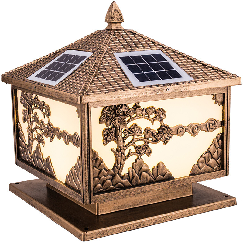 lámpara solar al aire libre europea impermeable jardín paisaje lámpara de pared casa casa patio lámpara de poste