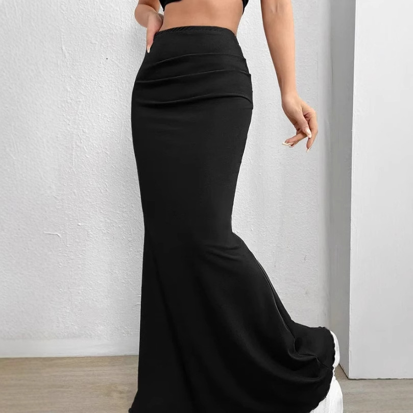 Sexy summer fashionable solid color long skirt