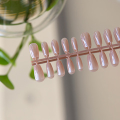 唐潮穿戴甲片電鍍膜彩虹極光海利同款月光奶白晶石美甲工廠直發