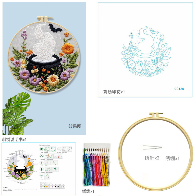 Mona Lisa real bordado de bordado cruzado Halloween colección de bordado simulación de dibujos animados nueva decoración de bordado de hilo de vacaciones