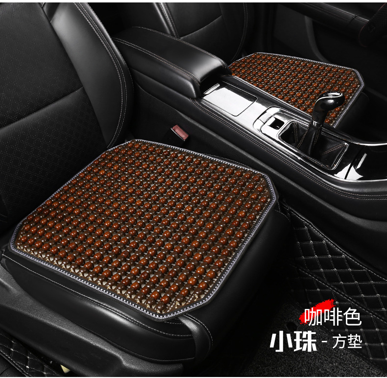 Summer Breathable Wooden Bead Lumbar Support Cushion for Car Drivers, Universal Backrest Pad for Trucks and Offices