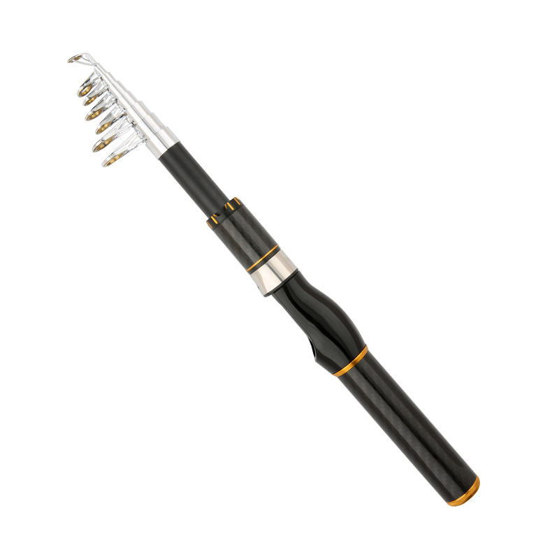 Jiwei telescópico luya pole mini pequeño pole portátil de sección corta larga barra de mar de una sola rueda rodante