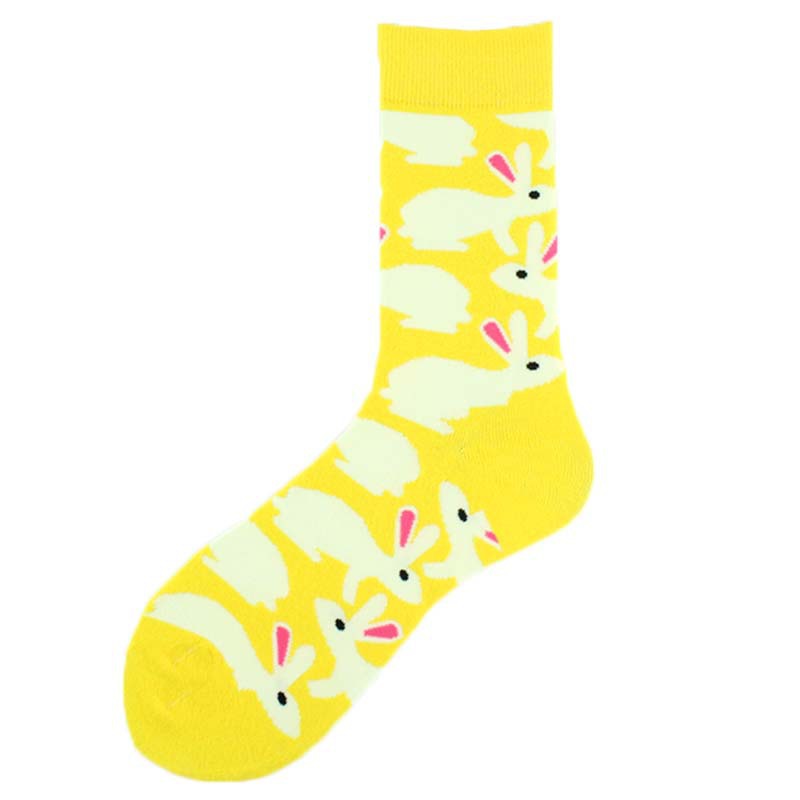 2025d Shark Bee Beast Men's Trendy Zebra Pattern Animal Mid-Calf Socks_voghion.com