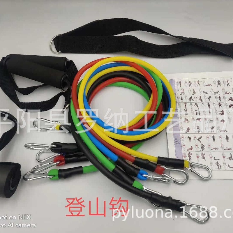 クロスボーダー11点セットの機能tpeラリーのフィットネス運動器材セットの筋肉トレーニングは弾力性のある縄を持っています。|undefined