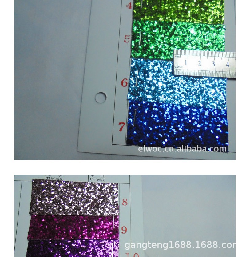 闪光皮革 大小圆片堆积PU 格丽特箱包革 葱粉反光 小片颗粒5600