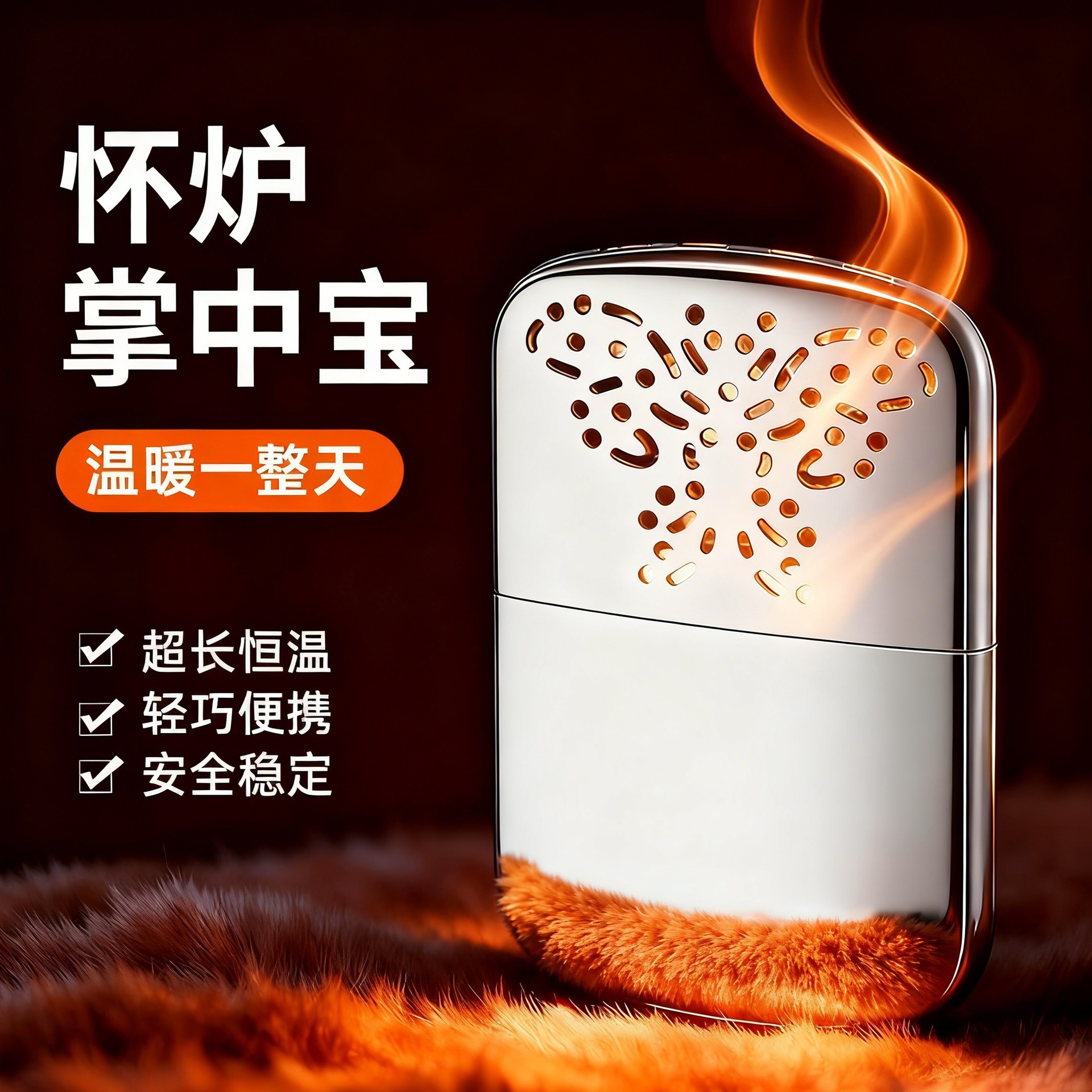 怀炉暖手宝女孩暖手暖肚子轻巧便携白金触媒冬季取暖随身小型暖炉