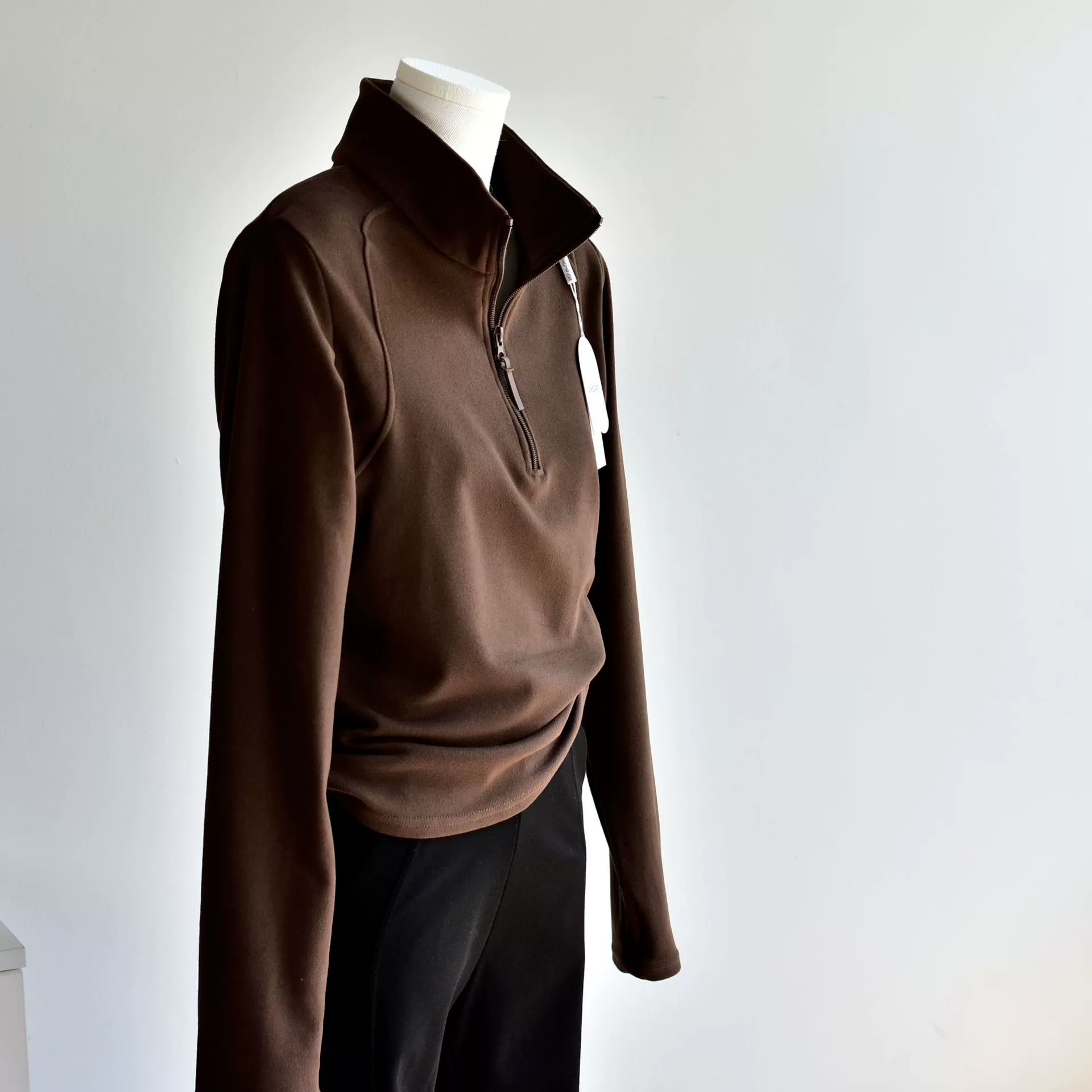 [Мусс на молнии рубашка] Осенняя и зимняя женская новая молния с молниезащитным воротником