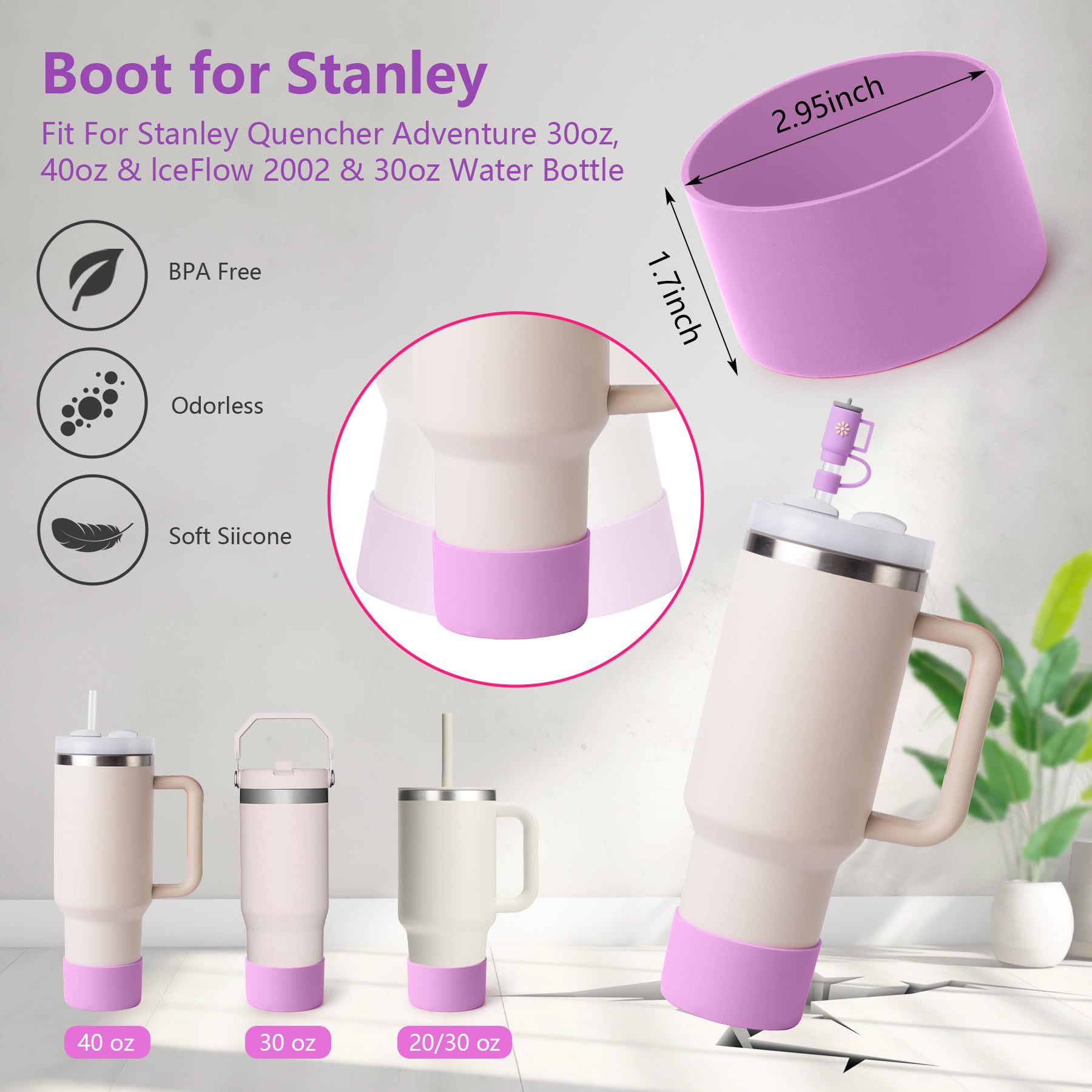 7Pcs Accessories Set for Stanley Cup 40 30oz Insulated Sleeve